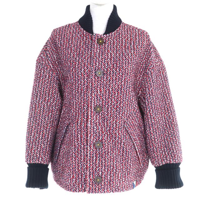 未使用品◇ルイヴィトン 23AW 1AC1W8 FPVE51 モノグラム トリコロール ブークレツイード バーシティジャケット 36 正規品 定価731500円