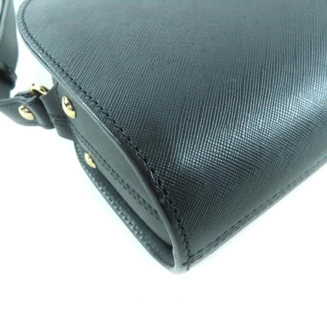 美品★A.P.C. アーペーセー ロゴ入り ハーフムーン レザー ショルダーバッグ 鞄 ダークネイビー 保存袋付き レディース_6