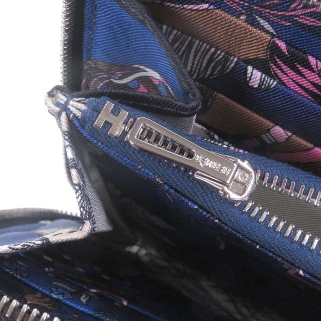 美品□HERMES エルメス アザップロングシルクイン ヴォーエプソン ラウンドジップウォレット 長財布 エベンヌ シルバー Z刻印 フランス製_6