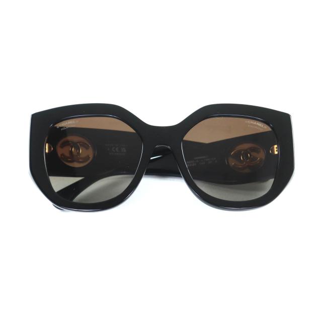 未使用品★CHANEL シャネル 5550-A バタフライ シェイプ 現行品 ココマーク金具付 サングラス アイウェア 55□20 140 箱・ケース付
