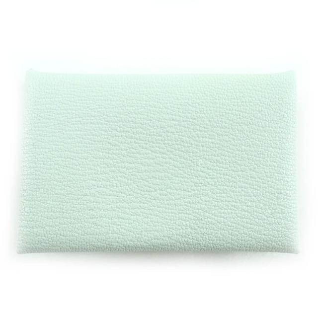 未使用品☆HERMES エルメス カルヴィ ヴォーエプソン ヴェールペパーミント/ヴェールモワイヤン バイカラー カードケース W刻印 箱付