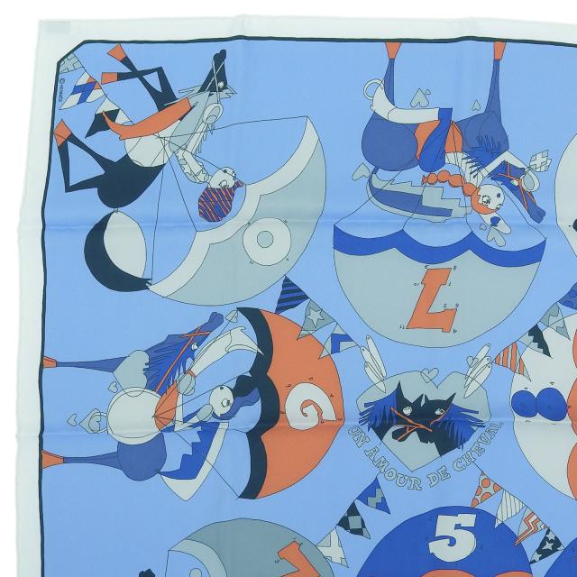 未使用品▲HERMES エルメス カレ70 UN AMOUR DE CHEVAL 馬への愛 シルク100％ スカーフ マルチカラー 箱付き フランス製 レディース_2