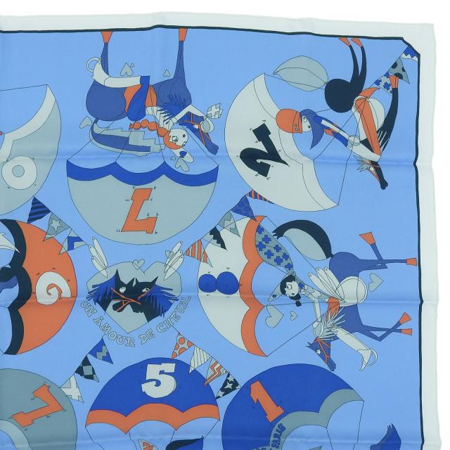 未使用品▲HERMES エルメス カレ70 UN AMOUR DE CHEVAL 馬への愛 シルク100％ スカーフ マルチカラー 箱付き フランス製 レディース_3