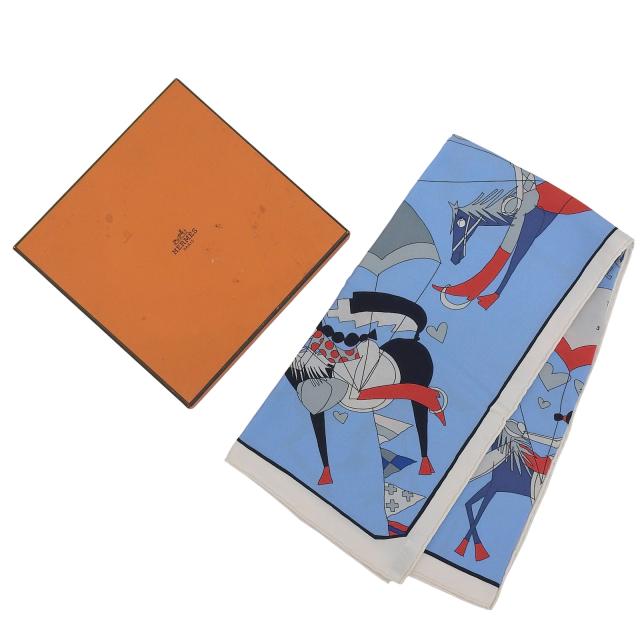 未使用品▲HERMES エルメス カレ70 UN AMOUR DE CHEVAL 馬への愛 シルク100％ スカーフ マルチカラー 箱付き フランス製 レディース_1