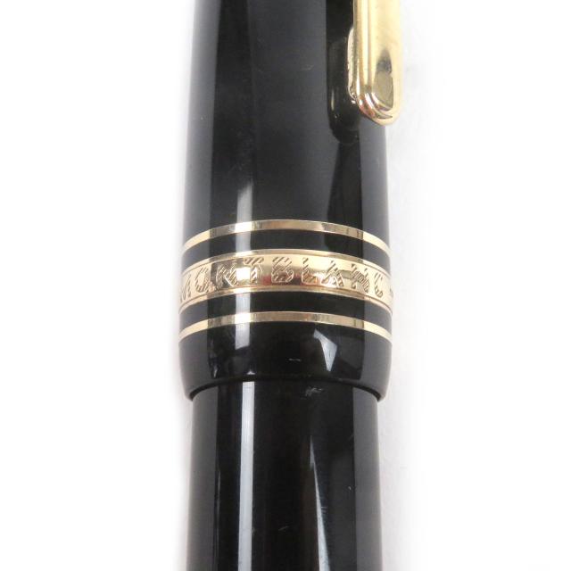 良品□MONTBLANC モンブラン マイスターシュテュック 146 キャップ式 ペン先14K EFニブ 万年筆 ブラック ゴールド ドイツ製 メンズ_5