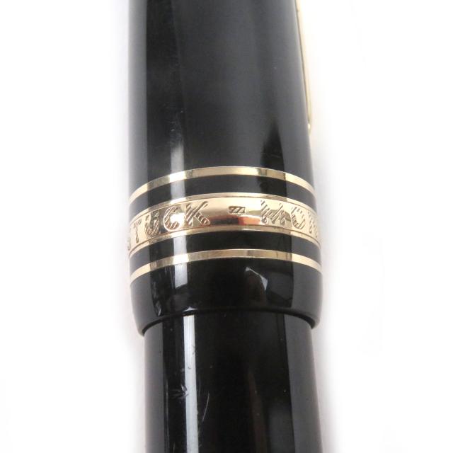 良品□MONTBLANC モンブラン マイスターシュテュック 146 キャップ式 ペン先14K EFニブ 万年筆 ブラック ゴールド ドイツ製 メンズ_7