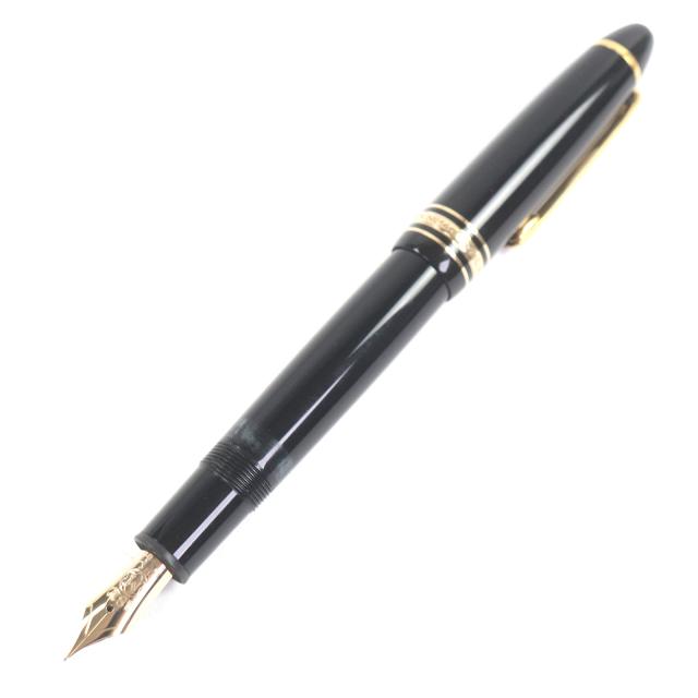 良品□MONTBLANC モンブラン マイスターシュテュック 146 ペン先14K EFニブ キャップ式 万年筆 ブラック ゴールド 西ドイツ製 メンズ