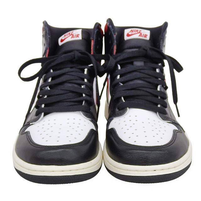 未使用品▲NIKE ナイキ 555088-061 AIR JORDAN 1 RETRO HIGH OG レザー ハイカットスニーカー ホワイト ブラック レッド 28.5cm メンズ