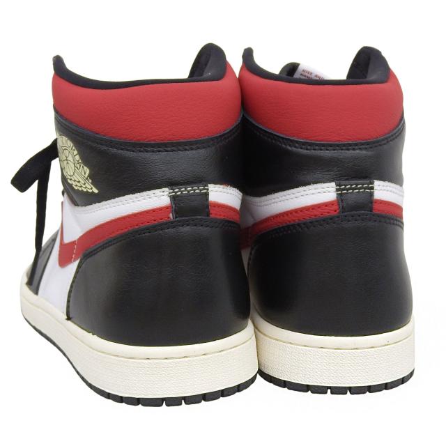 未使用品▲NIKE ナイキ 555088-061 AIR JORDAN 1 RETRO HIGH OG レザー ハイカットスニーカー ホワイト ブラック レッド 28.5cm メンズ