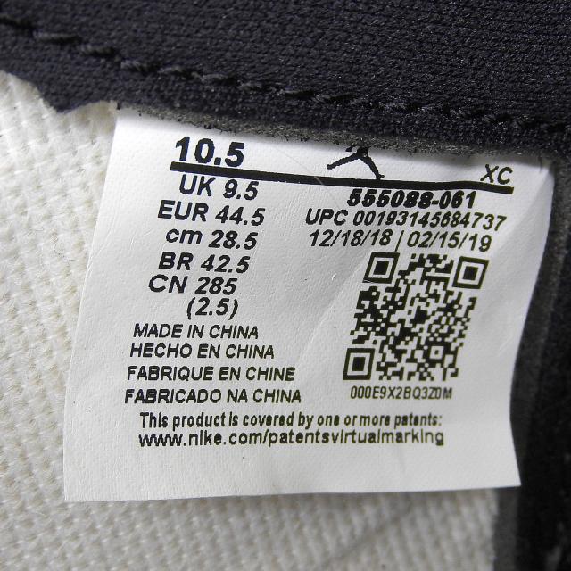 未使用品▲NIKE ナイキ 555088-061 AIR JORDAN 1 RETRO HIGH OG レザー ハイカットスニーカー ホワイト ブラック レッド 28.5cm メンズ