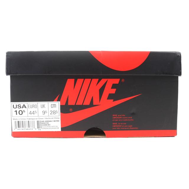 未使用品▲NIKE ナイキ 555088-061 AIR JORDAN 1 RETRO HIGH OG レザー ハイカットスニーカー ホワイト ブラック レッド 28.5cm メンズ
