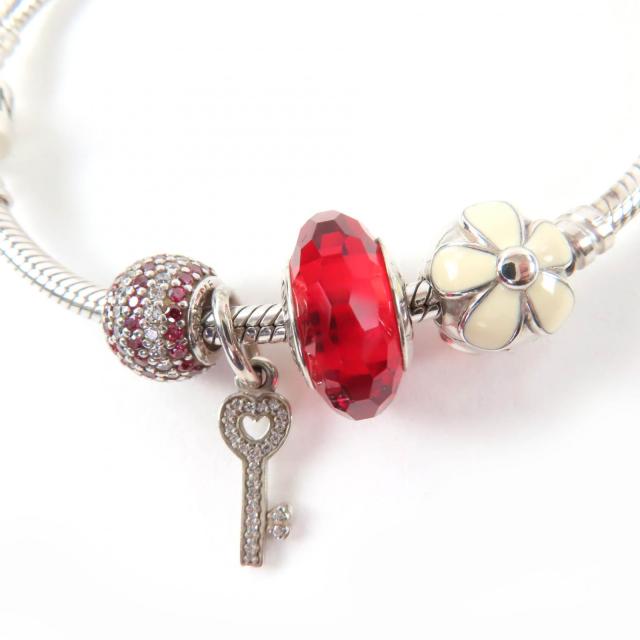 美品☆PANDORA パンドラ 925 ブレスレット レザーダブルブレスレット 