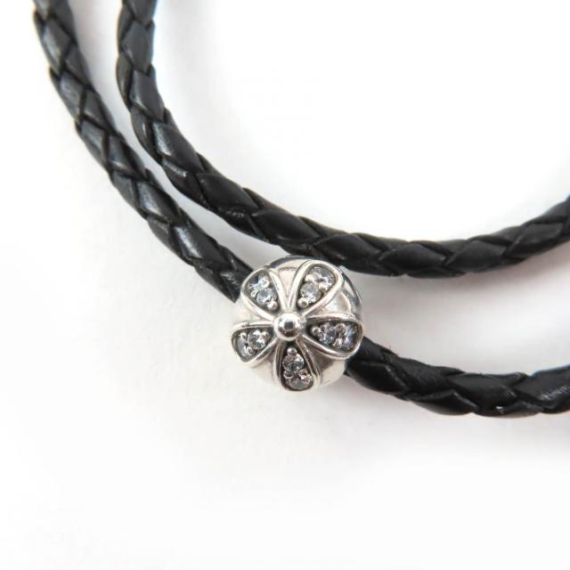 美品☆PANDORA パンドラ 925 ブレスレット レザーダブルブレスレット