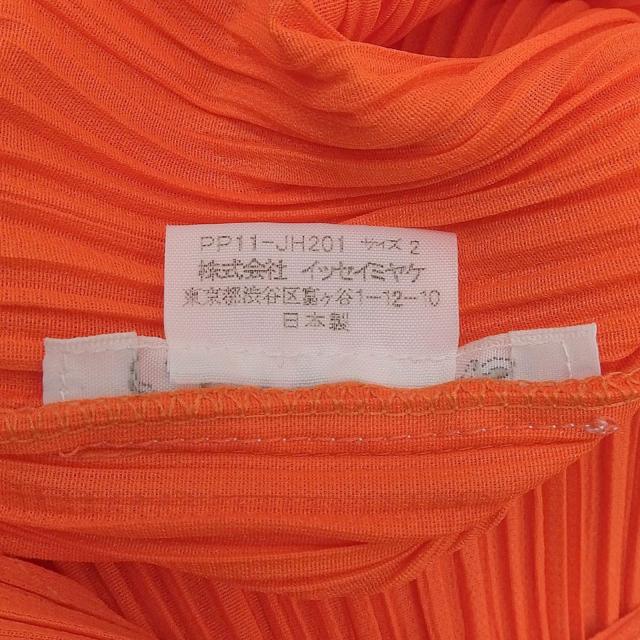 極美品▲PLEATS PLEASE プリーツプリーズ イッセイミヤケ PP11-JH201 マキシ丈 ノースリーブワンピース ネオンオレンジ 2 日本製 正規品_7