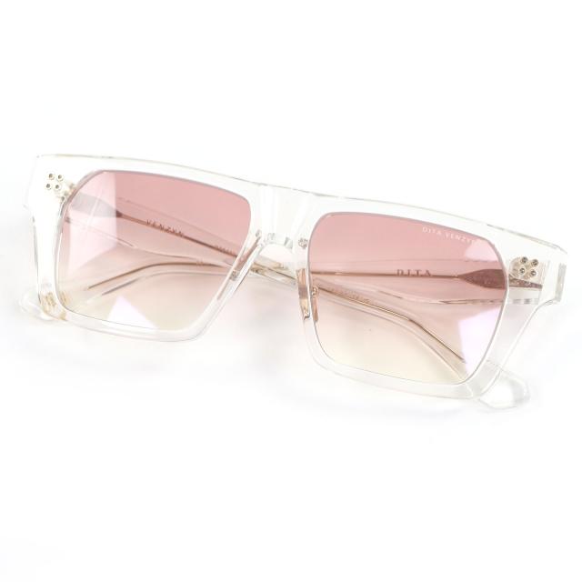極美品□DITA ディータ DTS720-A-02 VENZYN ウェリントン サングラス クリア ピンクレンズ 56□16-150 デモレンズ ケース付き 日本製