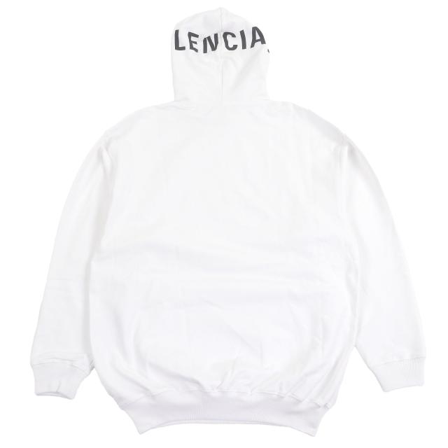 極美品□BALENCIAGA バレンシアガ 528351 コットン100％ ロゴプリント プルオーバーパーカー フーディー ホワイト XS 正規品 メンズ_2