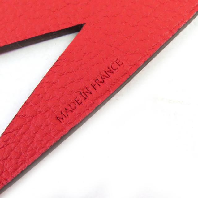 未使用品△HERMES エルメス プティアッシュ レザー ハサミ シザー バッグチャーム ピンク レッド 箱付き フランス製_5