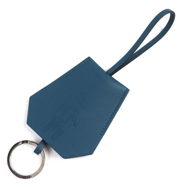 未使用品△HERMES エルメス レザー イヤーズギフト キークロシェット バッグチャーム ネイビー系 箱付き フランス製 レディース