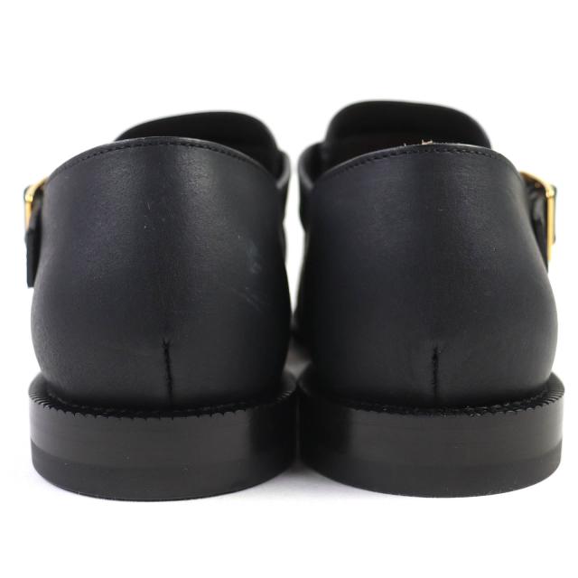 未使用品△LOEWE ロエベ L814465X77 CAMPO カンポ ロゴバックル レザー グルカサンダル ブラック 38 箱・保存袋付 イタリア製 レディース_5