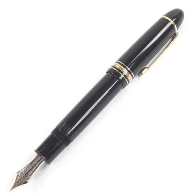 美品□MONTBLANC モンブラン マイスターシュテュック 149 ペン先14C EFニブ キャップ式 万年筆 ブラック ゴールド ドイツ製 メンズ