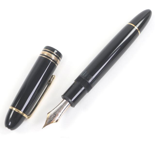 美品□MONTBLANC モンブラン マイスターシュテュック 149 ペン先14C EFニブ キャップ式 万年筆 ブラック ゴールド ドイツ製 メンズ_1