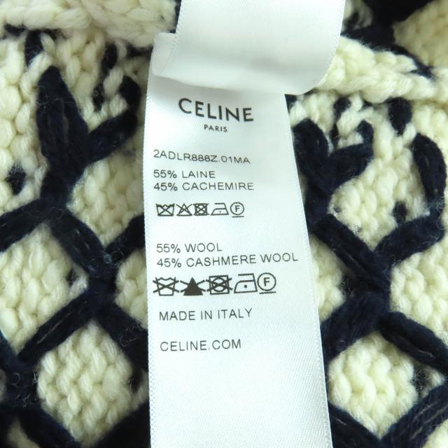 極美品★CELINE セリーヌ 24-25AW 2ADLR888Z01MA カシミヤ混 トリオンフ刺繍 クルーネック 長袖 ニット S 正規品 定価341000円_7