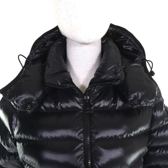 美品△MONCLER モンクレール 2022年製 BADY バディ ロゴワッペン フード付き ダウンジャケット ブラック 1 イタリア製 正規品 レディース_3
