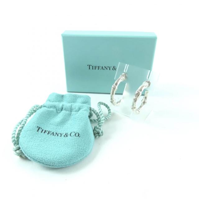 極美品★TIFFANY&Co. ティファニー 925 バンブー フープ ピアス アクセサリー シルバー 箱・保存袋付き 重量11.68g レディース_1
