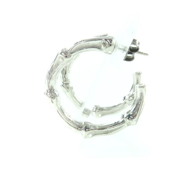 極美品★TIFFANY&Co. ティファニー 925 バンブー フープ ピアス アクセサリー シルバー 箱・保存袋付き 重量11.68g レディース_2