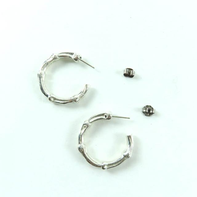 極美品★TIFFANY&Co. ティファニー 925 バンブー フープ ピアス アクセサリー シルバー 箱・保存袋付き 重量11.68g レディース_4