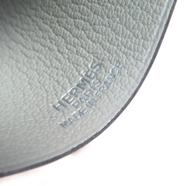 極美品△HERMES エルメス ヴィンテージ マルジェラ期 クロシェット レザー ネックレス ペンダント グレー □C 箱付き 仏製 レディース_6