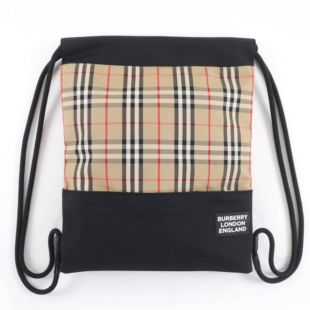 極美品☆BURBERRY バーバリー 8023645 レザー使い ノバチェック バックパック リュック・デイパック ベージュ ブラック レディース