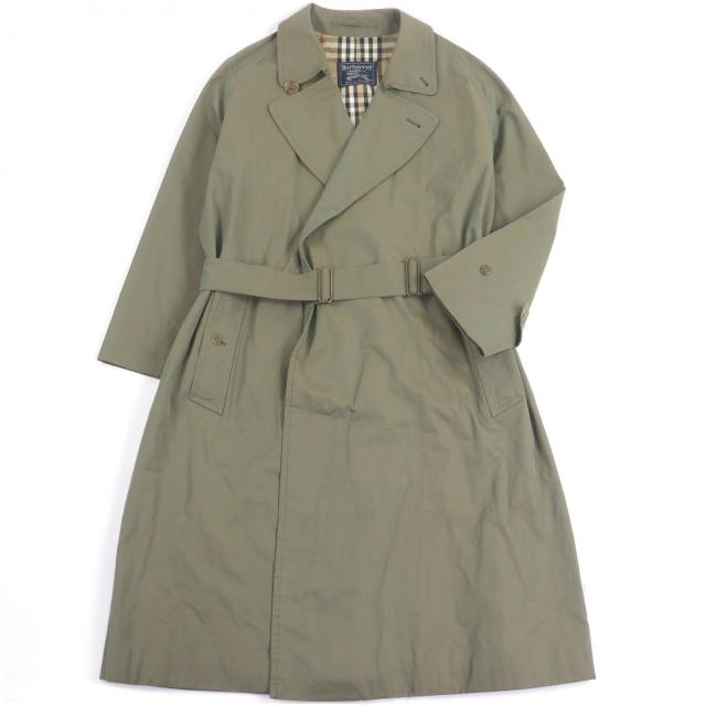 良品□Burberrys バーバリー ヴィンテージ 裏ノバチェック柄 1984年製 一枚袖 タイロッケンコート 玉虫色 メンズLサイズ相当 英国製 希少