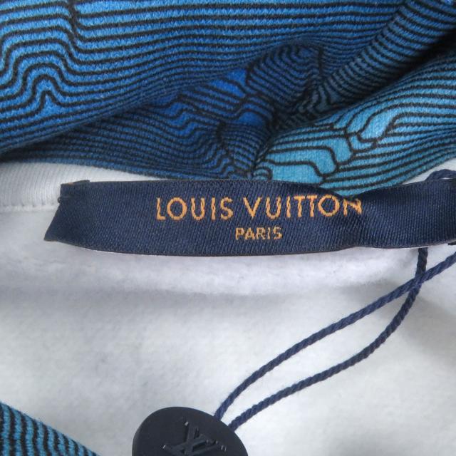 未使用品□LOUIS VUITTON ルイヴィトン 22AW 3Dモノグラム 総柄 プルオーバーパーカー フーディー ライトブルー　L イタリア製 正規品　
