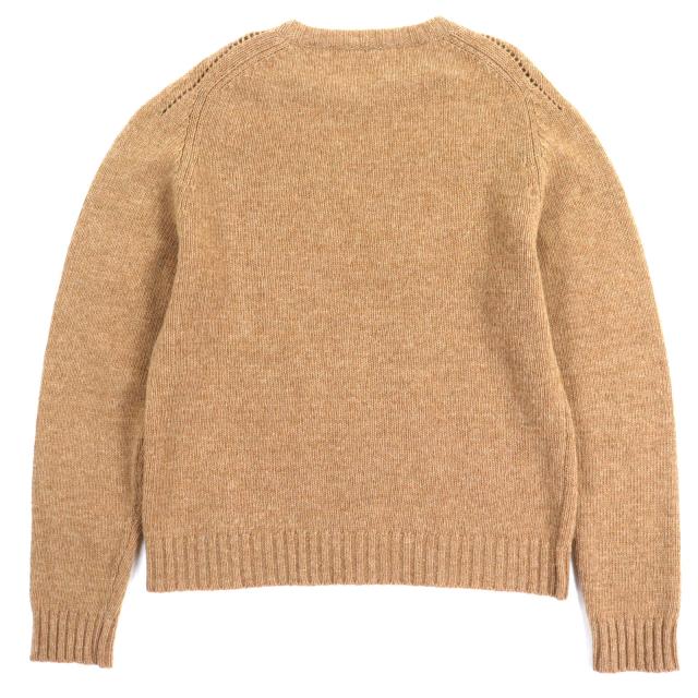 極美品▼CELINE セリーヌ 2A681979E ウール100% クルーネック プルオーバー ニットセーター ライトブラウン XL スコットランド製 正規品_2
