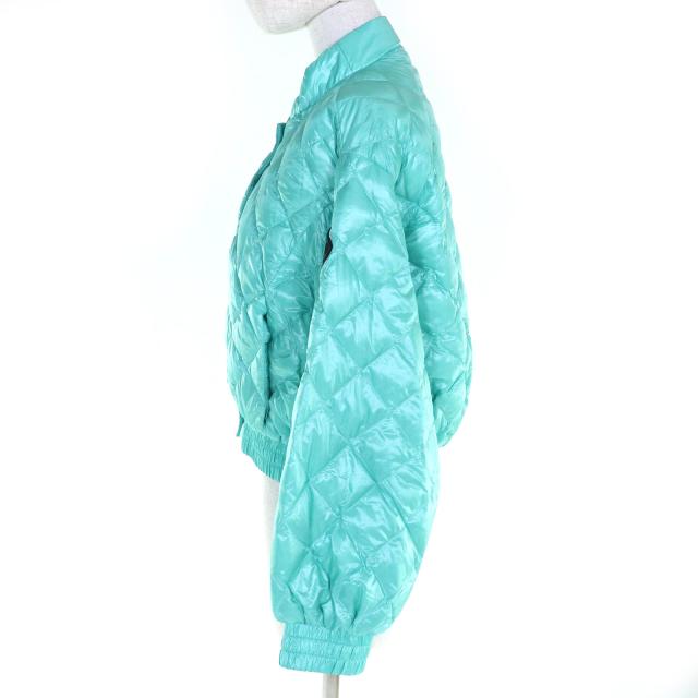 美品△Herno ヘルノ 2023年 PI001875D ロゴパッチ ダイヤモンドキルティング ショートダウンジャケット グリーン 42 正規品 レディース_1