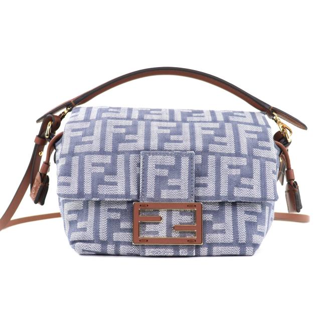 未使用品◇FENDI フェンディ 2025年製 8BS105 マンマバゲットスモール ズッカ柄 FFデニム ハンド/ショルダーバッグ 伊製 定価368500円