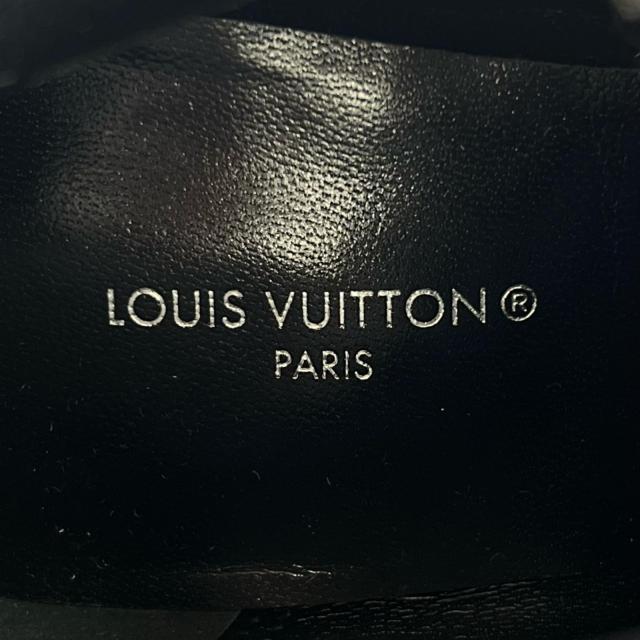 極美品▲LOUIS VUITTON ルイヴィトン 2021年製 1A965S 影ぼうし 生産ライン スウェードレザー アンクルブーツ 黒いこと ゴールド金具 35