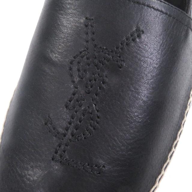 未使用品□SAINT LAURENT PARIS サンローランパリ 509616 レザー ジュート YSLステッチ エスパドリーユ スリッポン フラットシューズ 44_6
