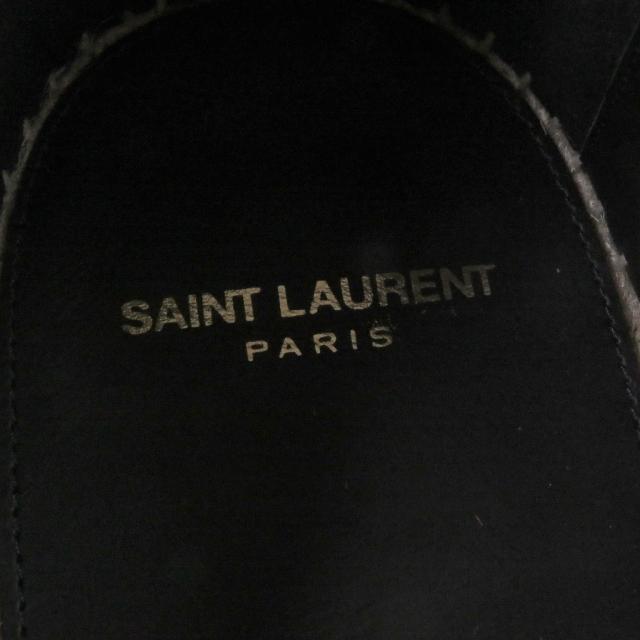 未使用品□SAINT LAURENT PARIS サンローランパリ 509616 レザー ジュート YSLステッチ エスパドリーユ スリッポン フラットシューズ 44_8