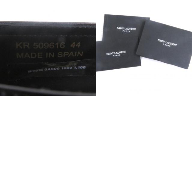 未使用品□SAINT LAURENT PARIS サンローランパリ 509616 レザー ジュート YSLステッチ エスパドリーユ スリッポン フラットシューズ 44_9