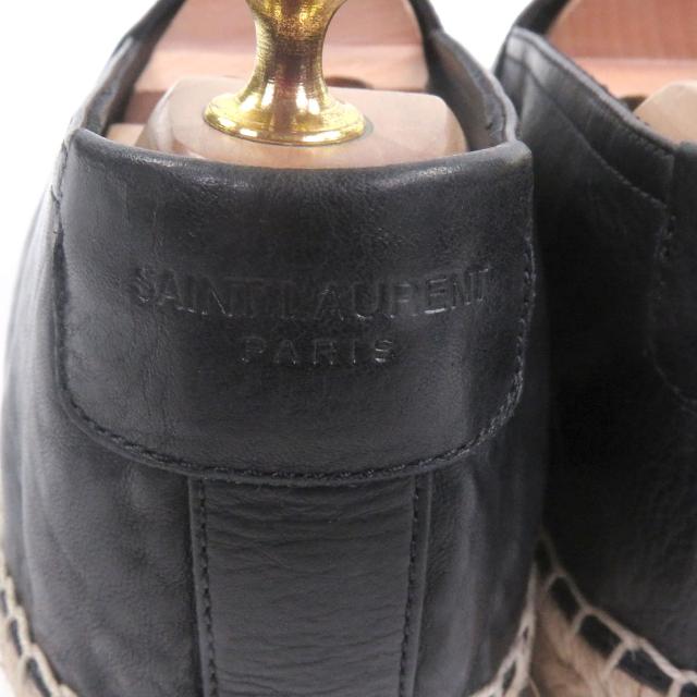 未使用品□SAINT LAURENT PARIS サンローランパリ 509616 レザー ジュート YSLステッチ エスパドリーユ スリッポン フラットシューズ 44_7