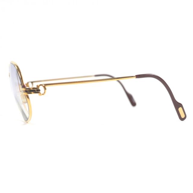 美品□Cartier カルティエ ヴィンテージ マイヨン パンテール 135 サングラス メガネ 眼鏡 アイウェア ゴールド ボルドー 56□14 仏製
