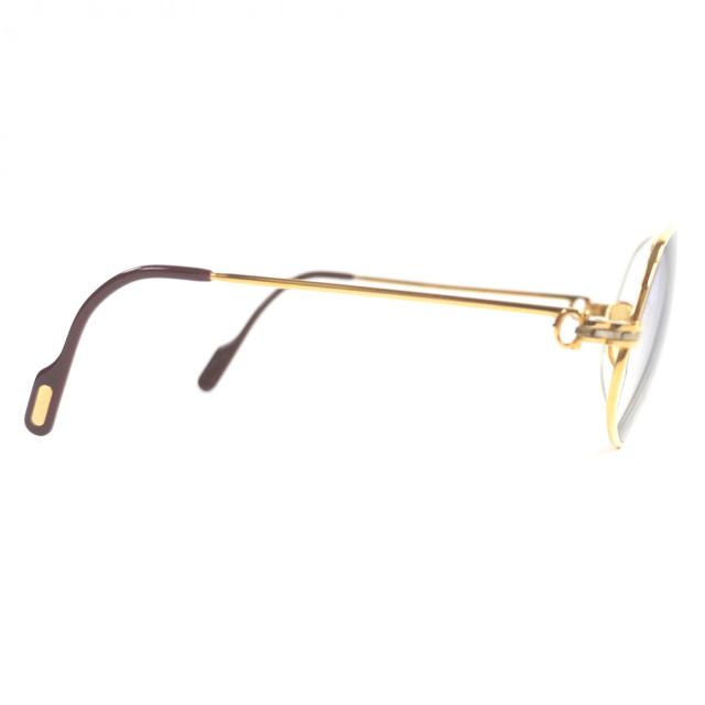 美品□Cartier カルティエ ヴィンテージ マイヨン パンテール 135 サングラス メガネ 眼鏡 アイウェア ゴールド ボルドー 56□14 仏製