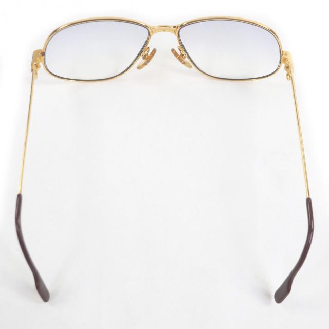 美品□Cartier カルティエ ヴィンテージ マイヨン パンテール 135 サングラス メガネ 眼鏡 アイウェア ゴールド ボルドー 56□14 仏製