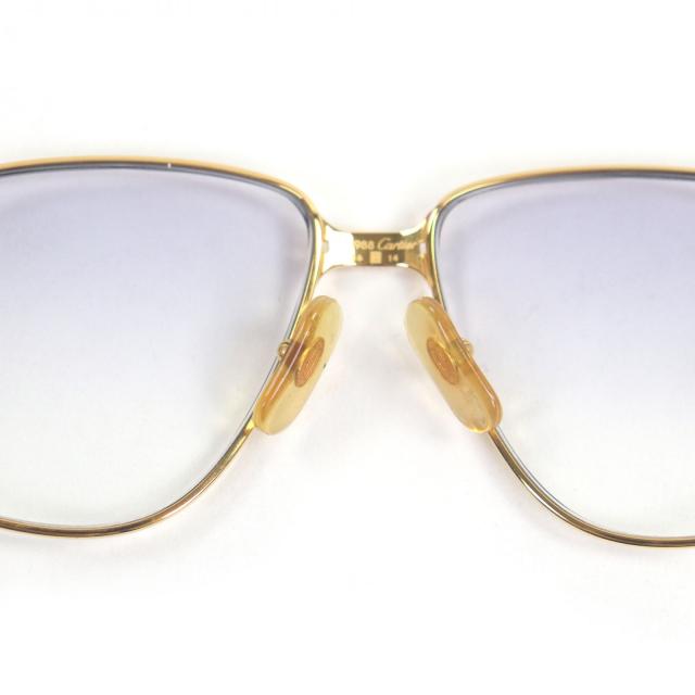 美品□Cartier カルティエ ヴィンテージ マイヨン パンテール 135 サングラス メガネ 眼鏡 アイウェア ゴールド ボルドー 56□14 仏製