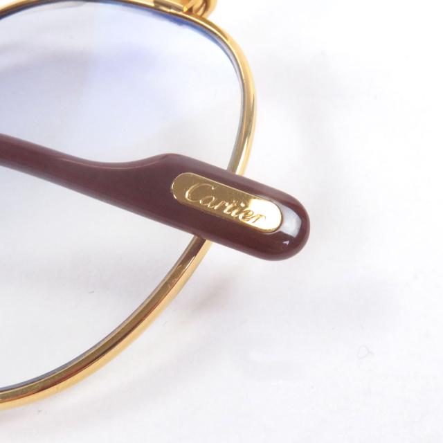 美品□Cartier カルティエ ヴィンテージ マイヨン パンテール 135 サングラス メガネ 眼鏡 アイウェア ゴールド ボルドー 56□14 仏製