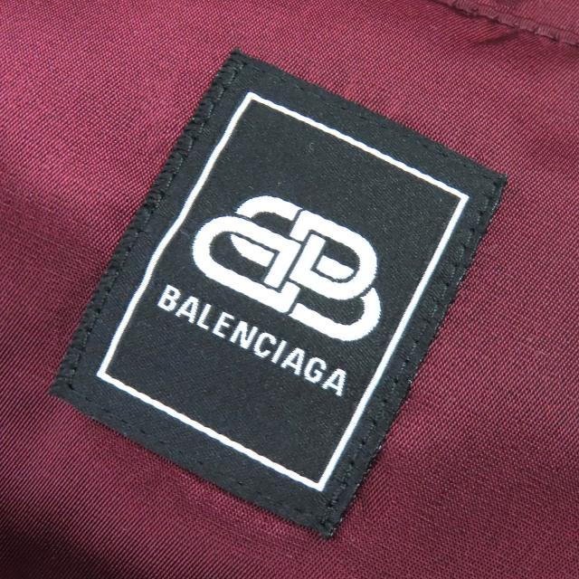 極美品△BALENCIAGA バレンシアガ 594907 Grape nylon oversize jacket フード付き 中綿入 コート ボルドー 42 イタリア製 正規品 メンズ_4