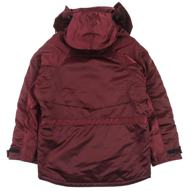 極美品△BALENCIAGA バレンシアガ 594907 Grape nylon oversize jacket フード付き 中綿入 コート ボルドー 42 イタリア製 正規品 メンズ_1