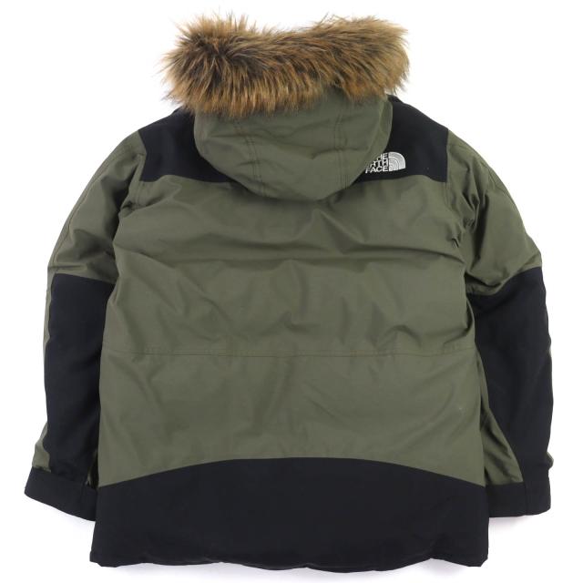 美品△THE NORTH FACE ザ・ノースフェイス ND91935 Mountain Down Coat ゴアテックス ロゴ刺繍 マウンテン ダウンコート カーキ L 正規品_1